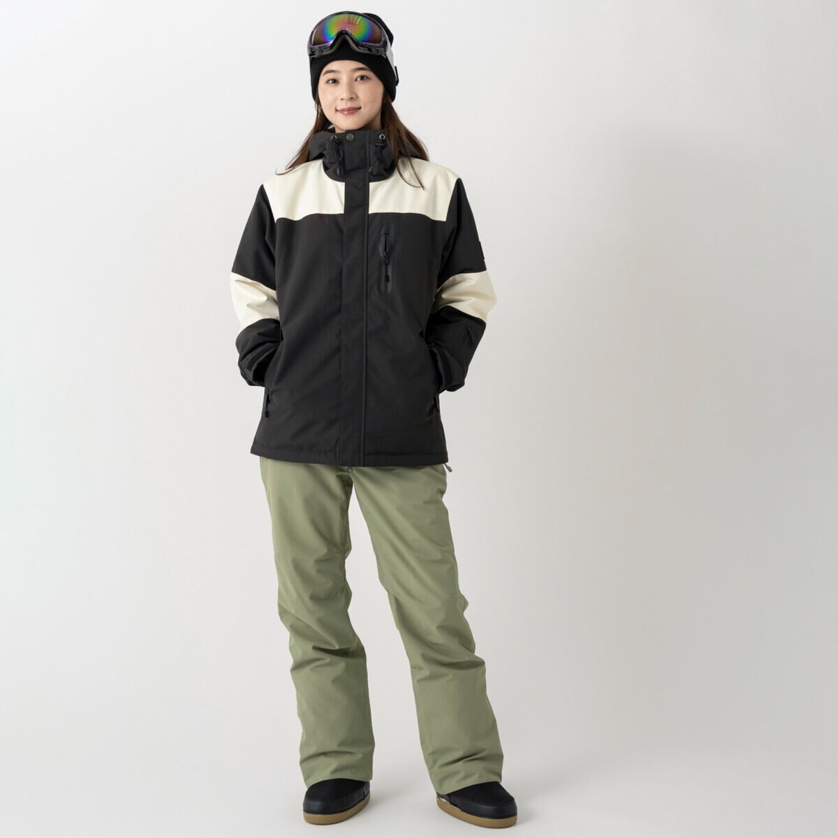 オーシャンパシフィック レディース スノージャケット ブラック / クリーム L