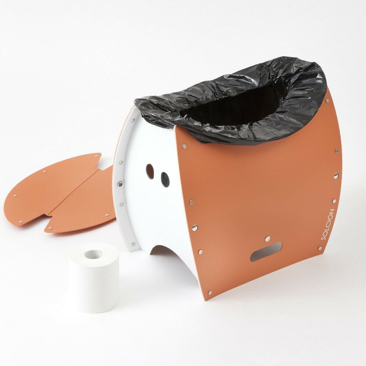 SOLCION（ソルシオン）PATATTO 350+ 折りたたみイス 防災トイレ テラコッタ PT3503