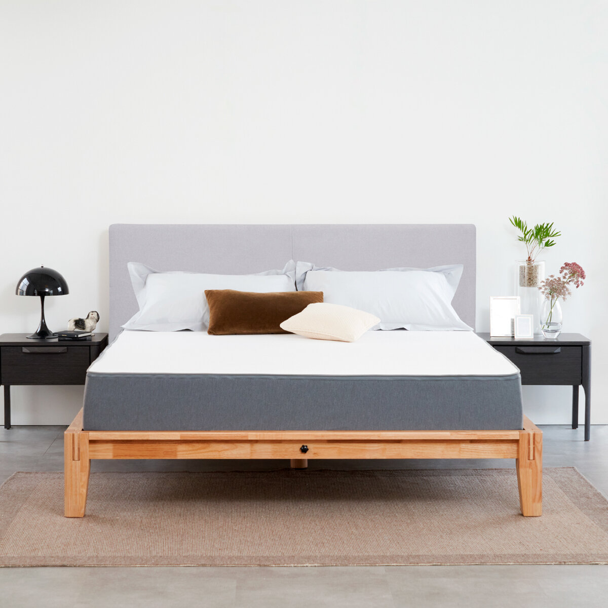 グーグーベッドフレームセット シングル（カラー：ナチュラル　 ヘッドボード：ライトグレー）