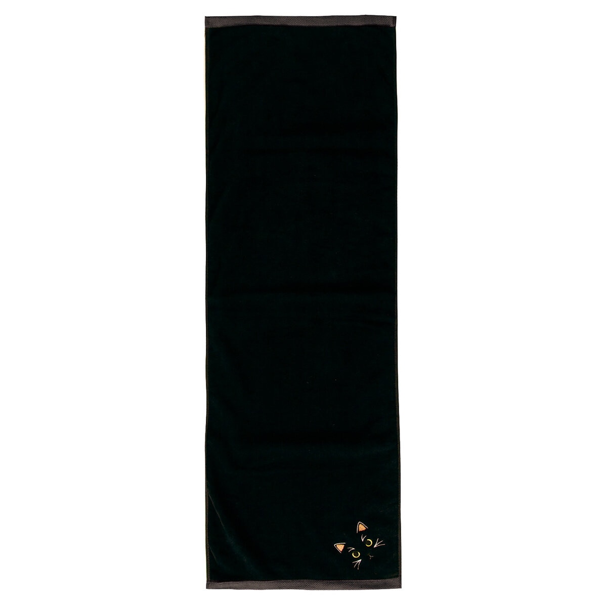 Uchinoko うちのニャンコ毛並ロングフェイスタオル 34cm x 100cm 3枚組 黒猫/ブラック