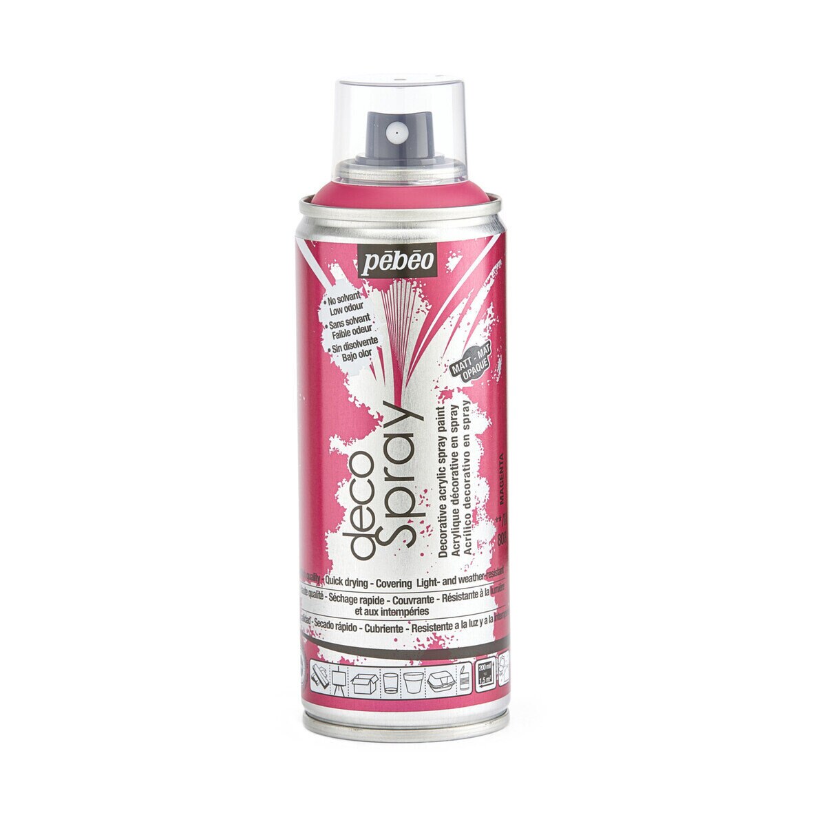 ペベオ 水性アクリルスプレーペイント デコスプレー２００ｍｌ　マット色　マゼンタ