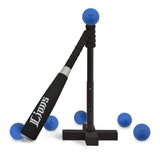 バッティングセット バット+ティー+ボール6個付 35-50cm高さ調整可 埼玉西武ライオンズ