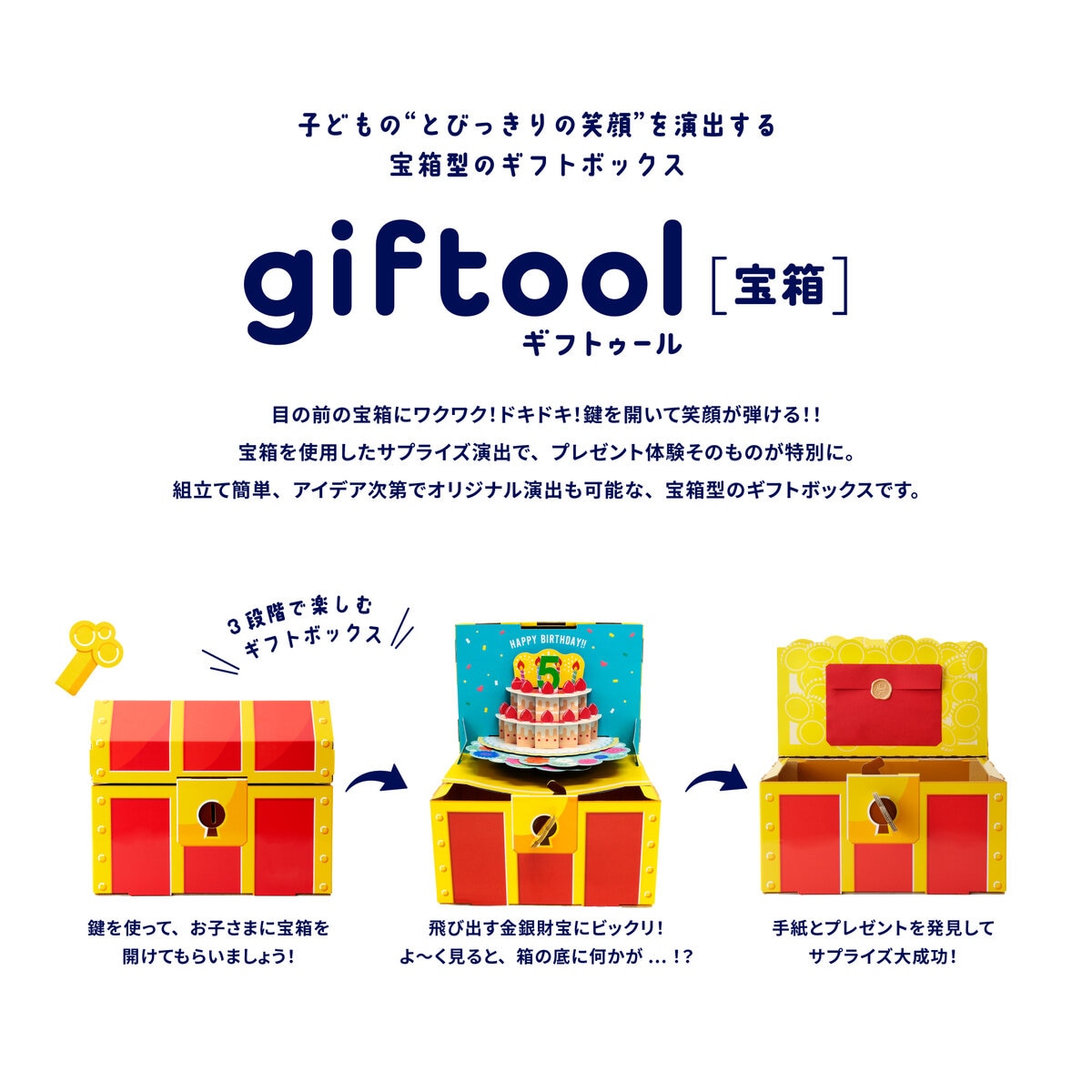 giftool 宝箱 誕生日（ケーキ）Mサイズ x 10