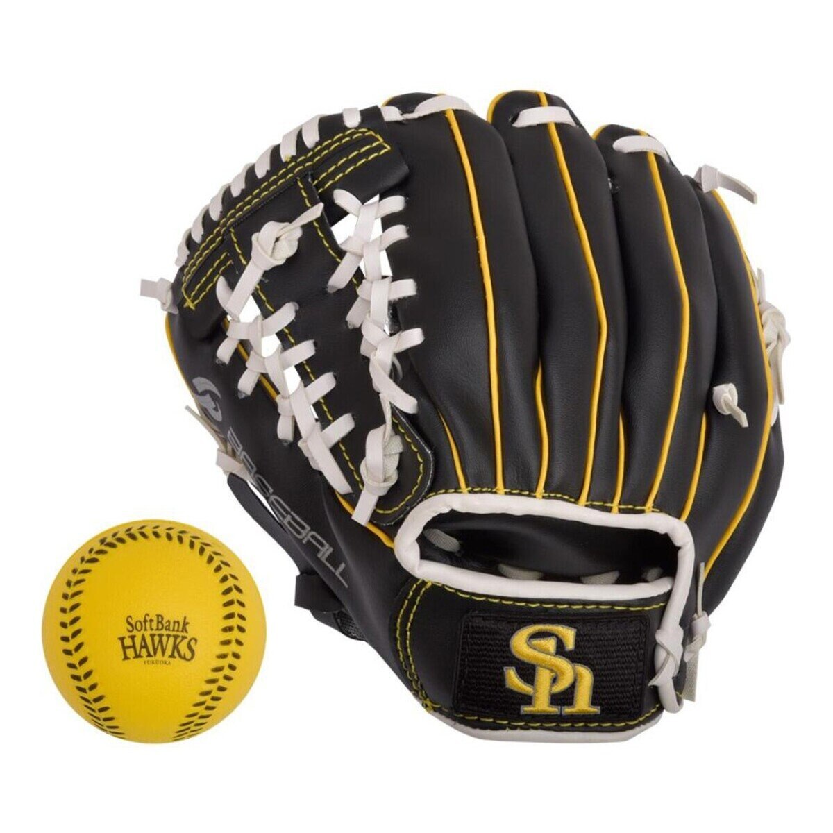 野球グローブ 小学校低学年用 9インチ 左投げ 柔らかいボール付 福岡ソフトバンクホークス
