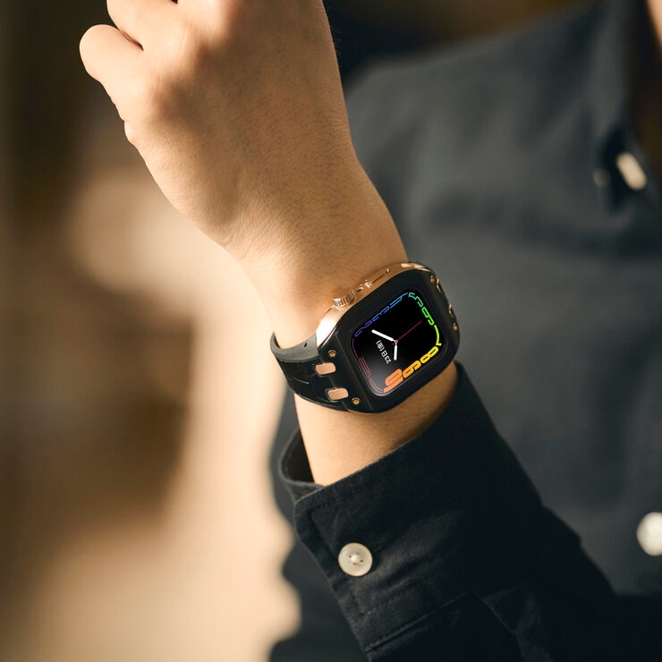 HUMBLE RICH Apple Watch Case 7/8/9対応 41mm レザー ブラック WBB0289-009