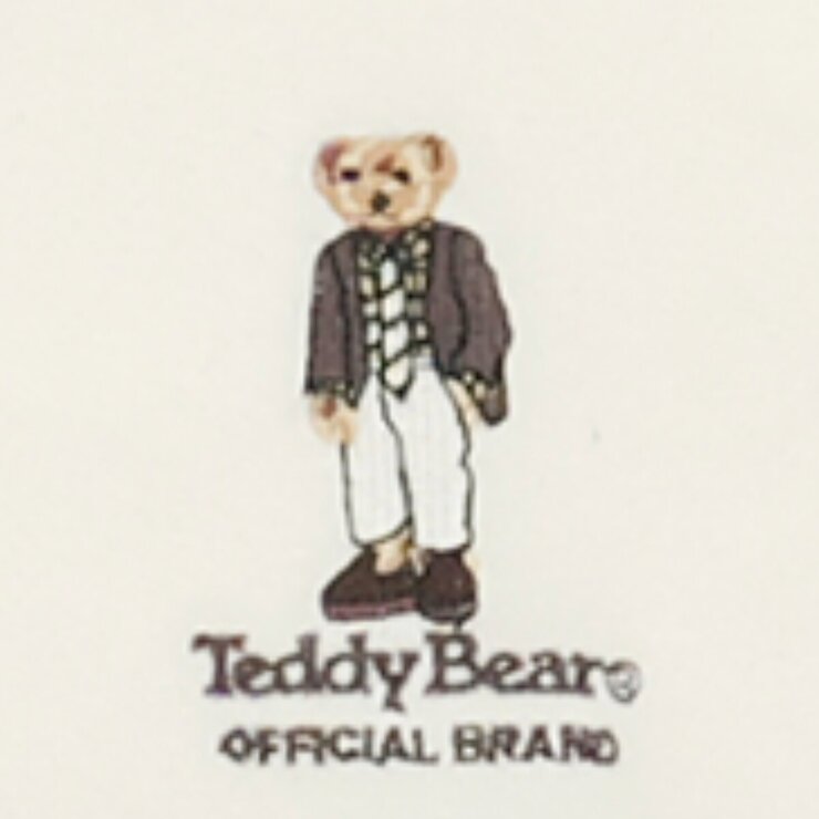 テディーベア メンズ 長袖 Tシャツ / ネイビー＋ホワイト / XL