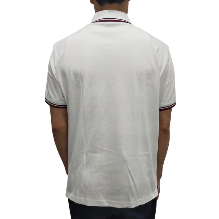 トミーヒルフィガー メンズ 半袖 ポロシャツ ホワイト（OPTIC WHITE）M