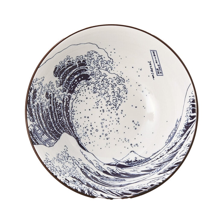 三郷陶器 北斎富士 赤巻き 21cm 高台丼 美濃焼 三郷陶器 北斎富士 赤巻き 21cm 高台丼 美濃焼