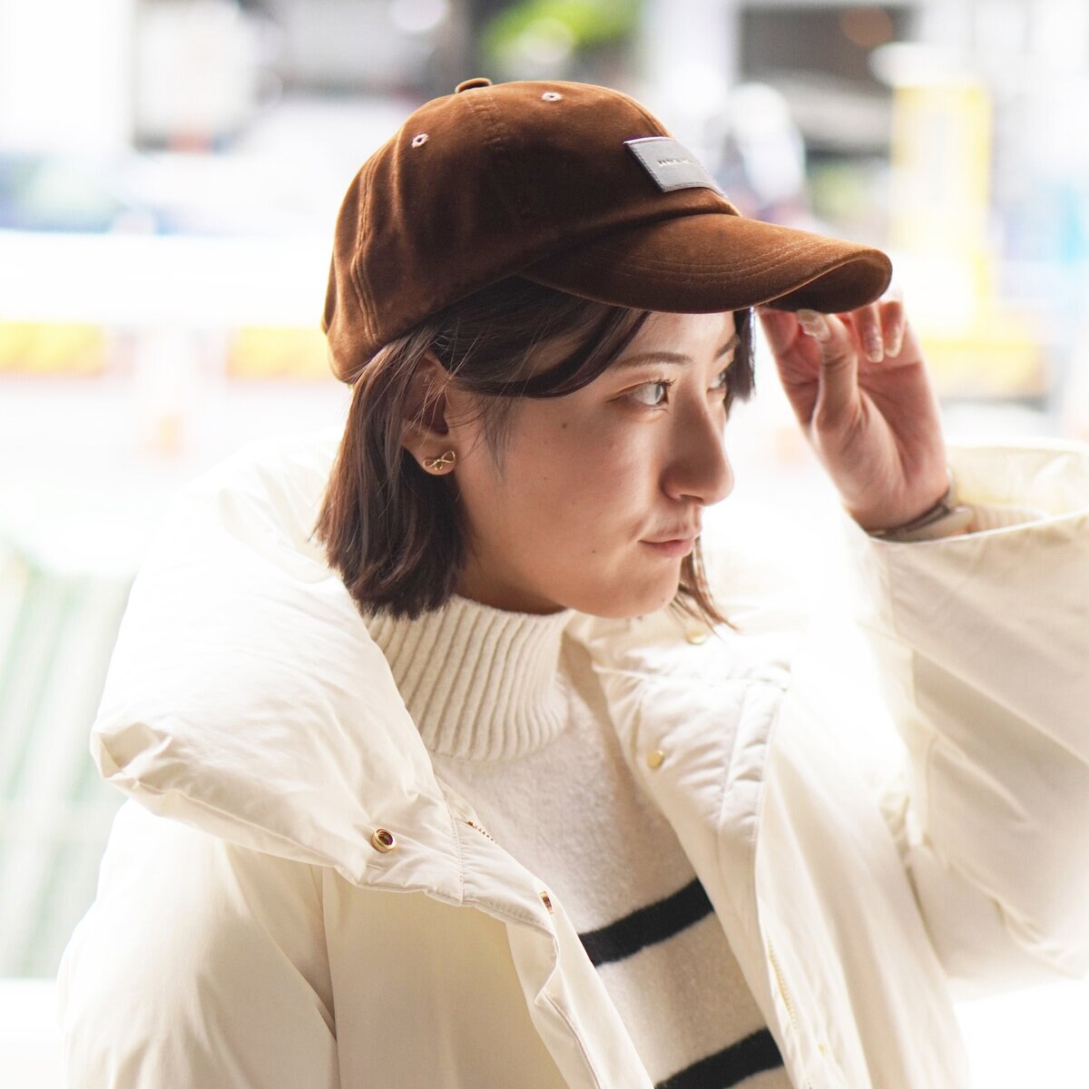 ダニエルウェリントン ベロア キャップ ブラウン