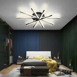 7Life ロング型 シャンデリアライト 黒 5B 暖黄色