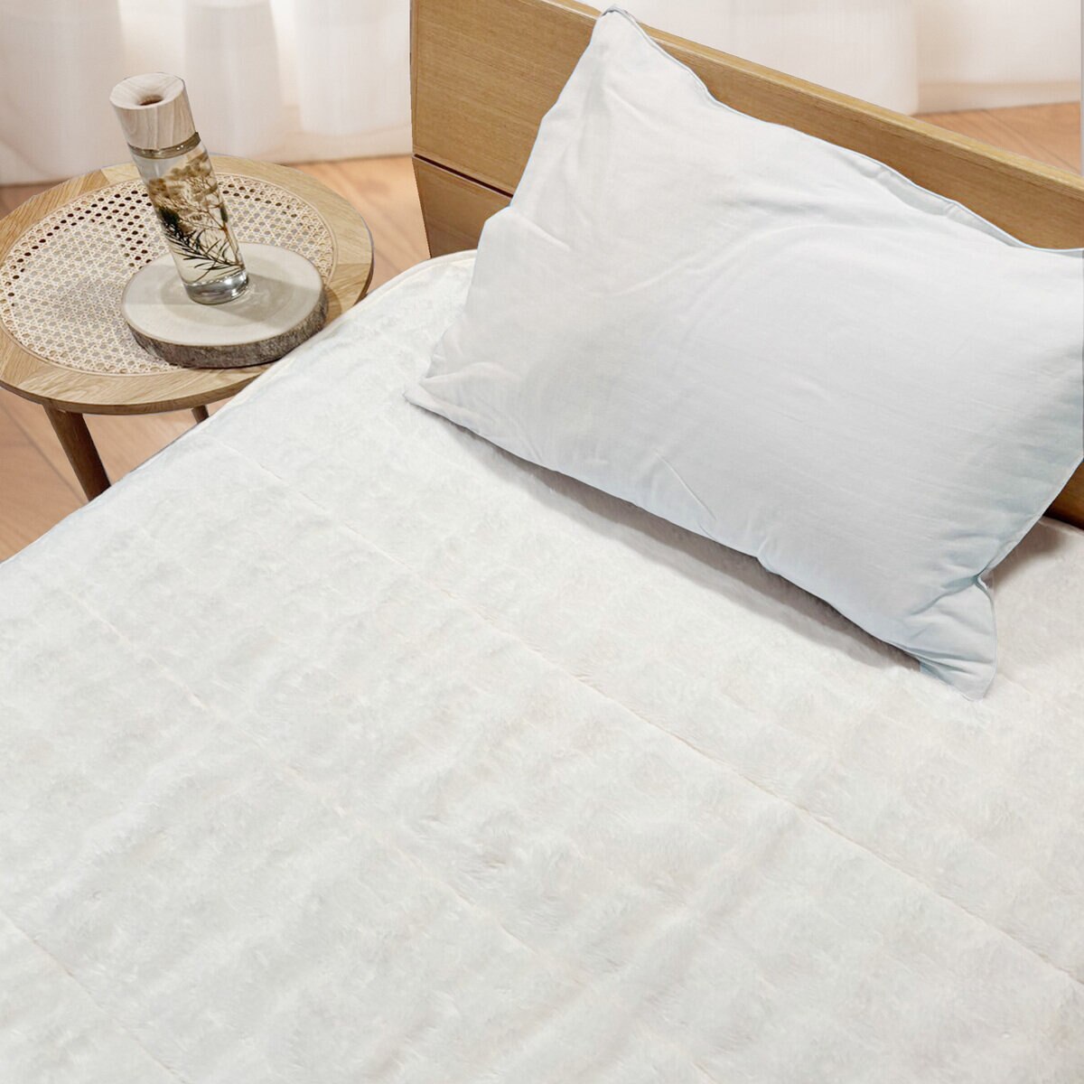 西川 ファータッチ もこもこ敷パッド シングル アイボリー