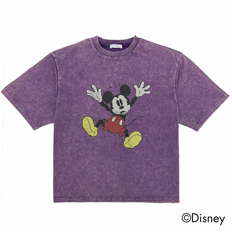 ミッキーマウス メンズ 半袖 Tシャツ パープル XL ミッキーマウス メンズ 半袖 Tシャツ パープル XL