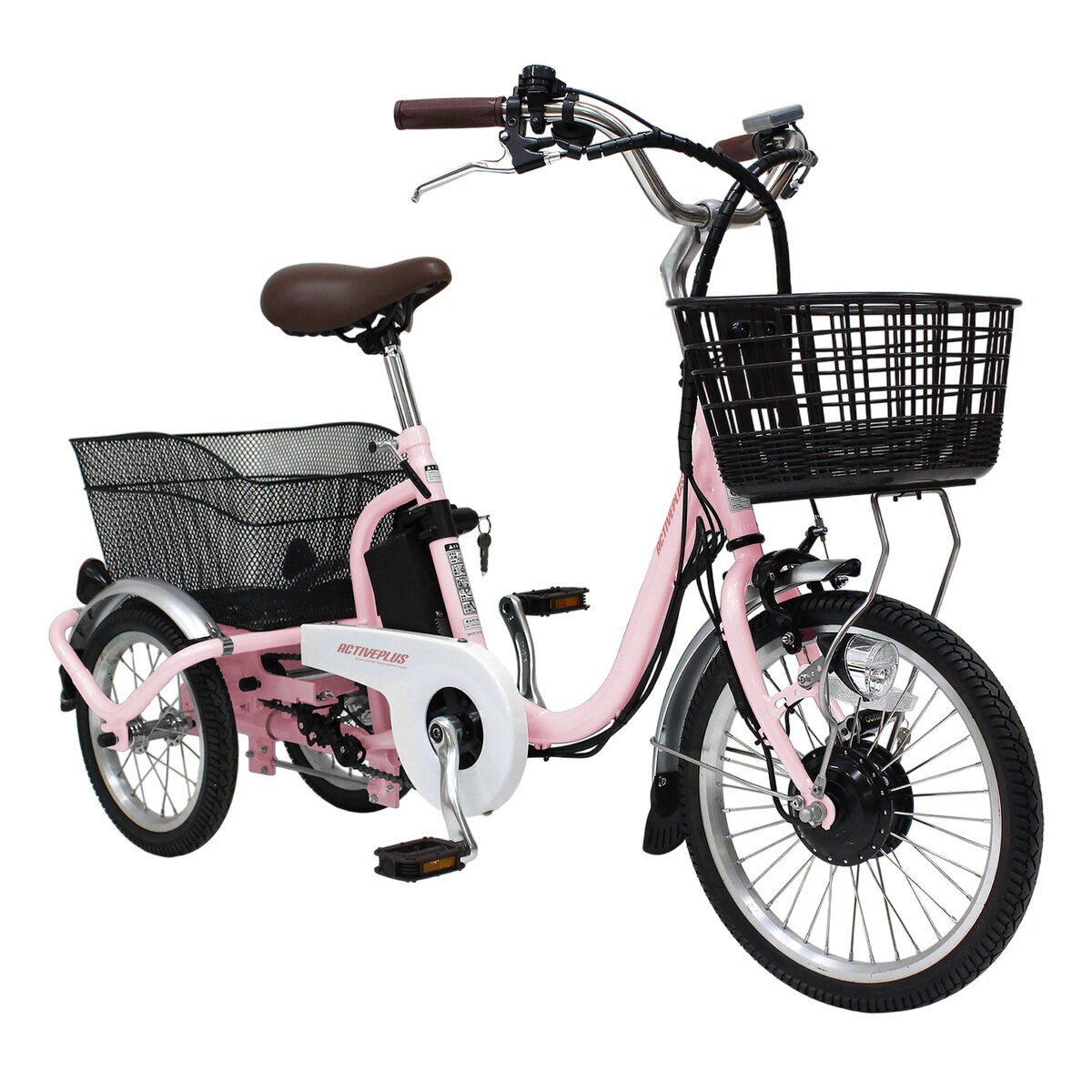 MIMUGO ノーパンク ロータイプ 電動アシスト三輪自転車 PK サクラピンク