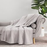 CHENILLE 大判ひざ掛け 152cm x 177cm グレー