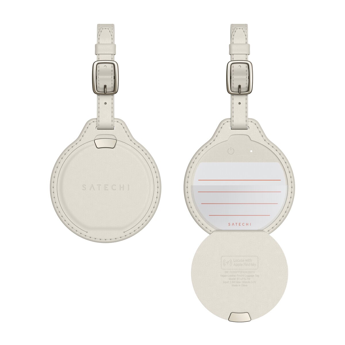 Satechi ヴィーガンレザーFindAll ラゲージタグ [Qi、Qi2、MagSafe対応] / サンド