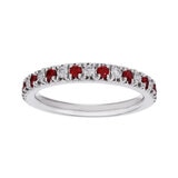 18K ホワイトゴールド 0.15カラット ダイヤモンド & ルビー リング