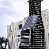 BRAZA トップグリル BBQコンロ ブラジル式レンガ風コンクリート製組立式バーベキューコンロ ブラック