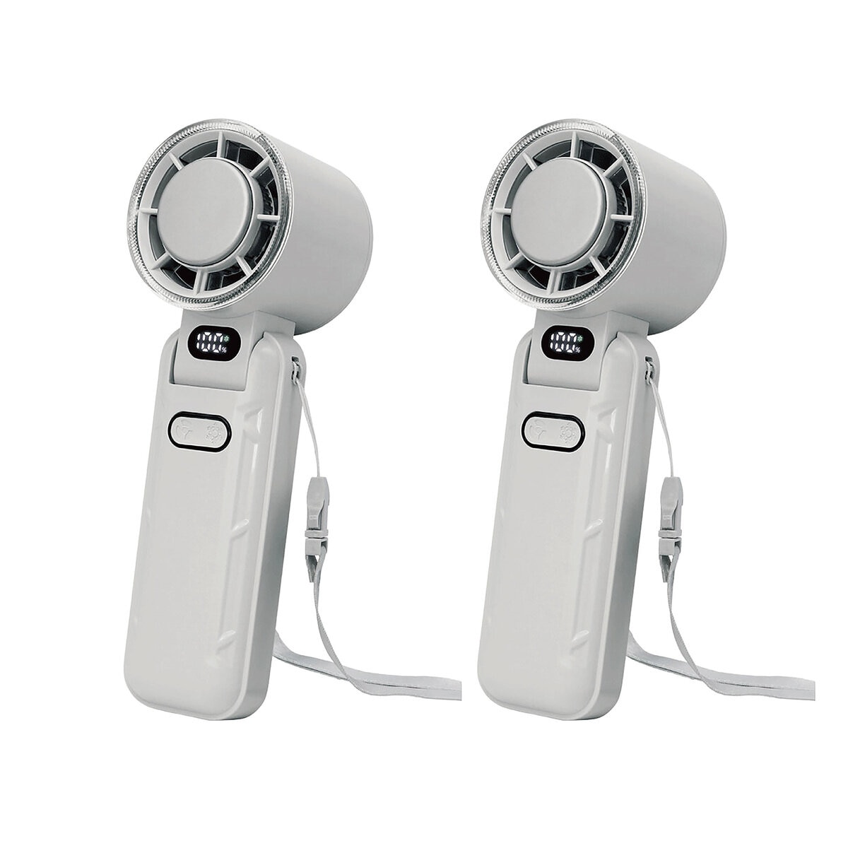 Seena 冷却プレート付 リン酸鉄バッテリー ハンディファン 2個セット グレー×グレー