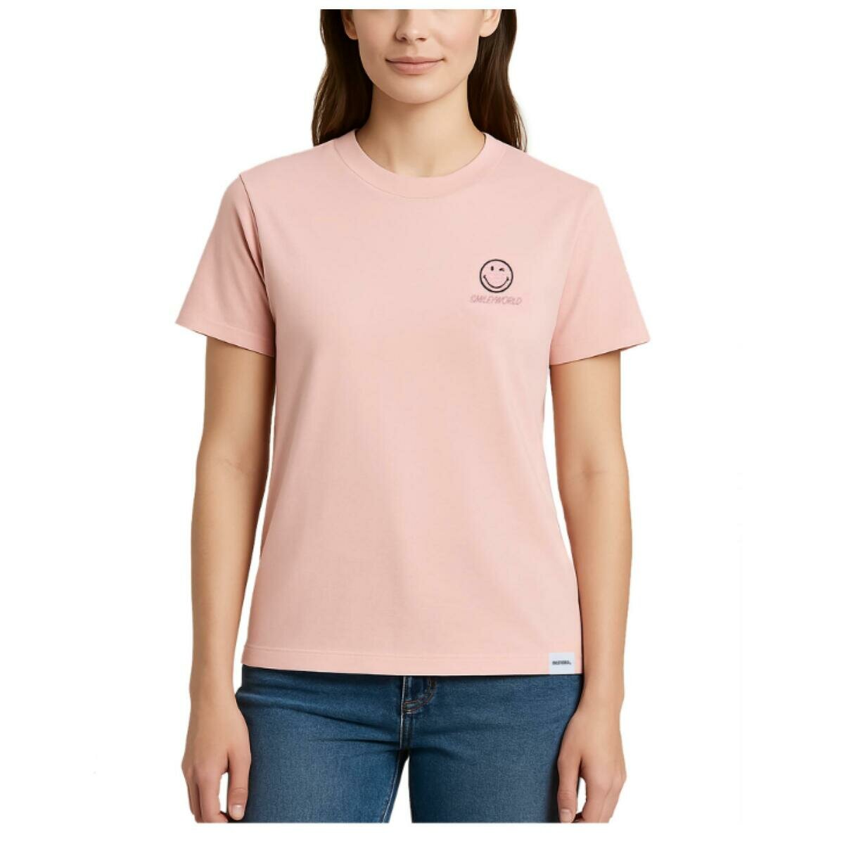 スマイリー ワールド レディース 半袖 Tシャツ ピンク S