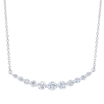 14Kホワイトゴールド 1.00カラット ダイヤモンド バーペンダント