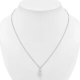 14K ホワイトゴールド 1.00カラット ダイヤモンド 3石 ペンダント ネックレス