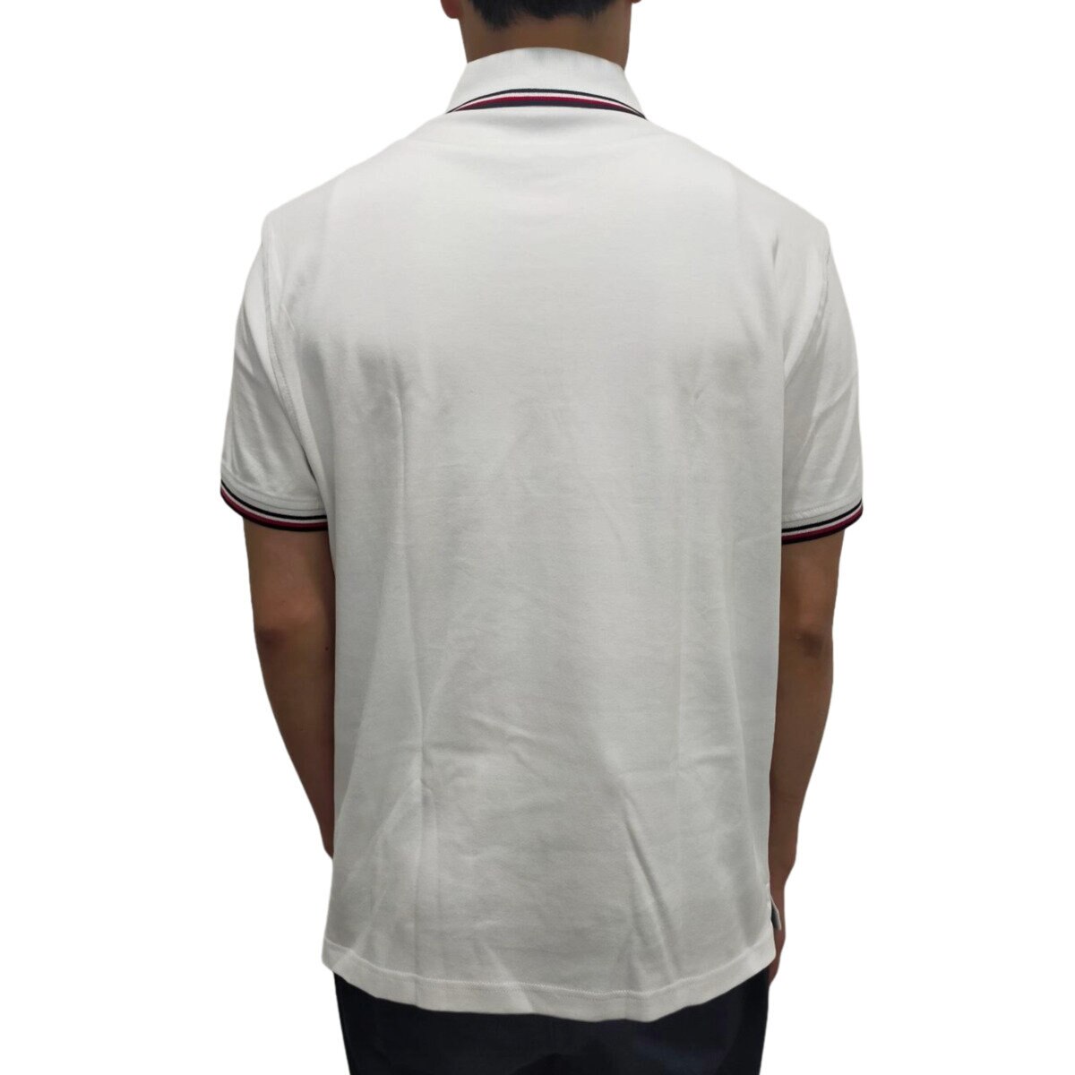 トミーヒルフィガー メンズ 半袖 ポロシャツ ホワイト（OPTIC WHITE）L