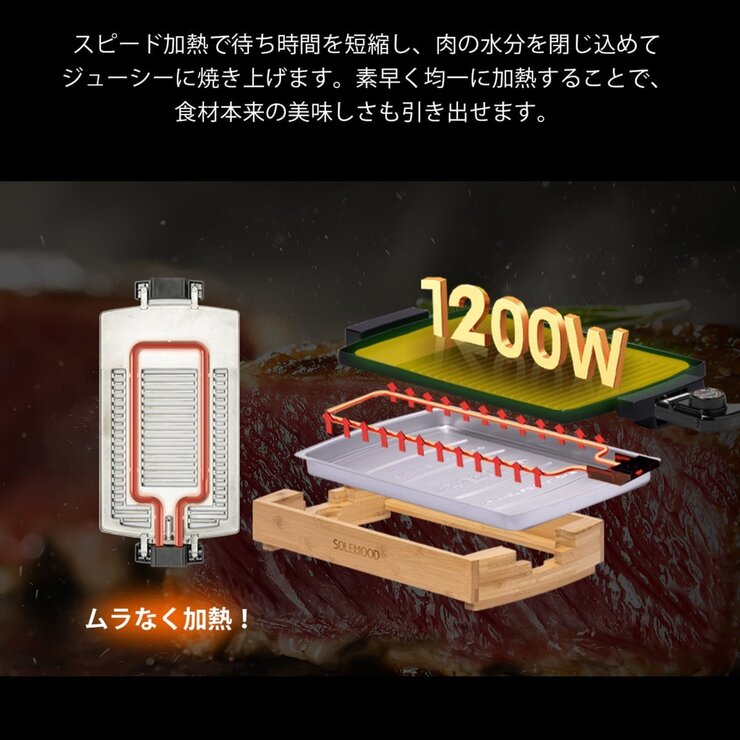 SOLEMOOD 減煙ホットプレート G1081PS