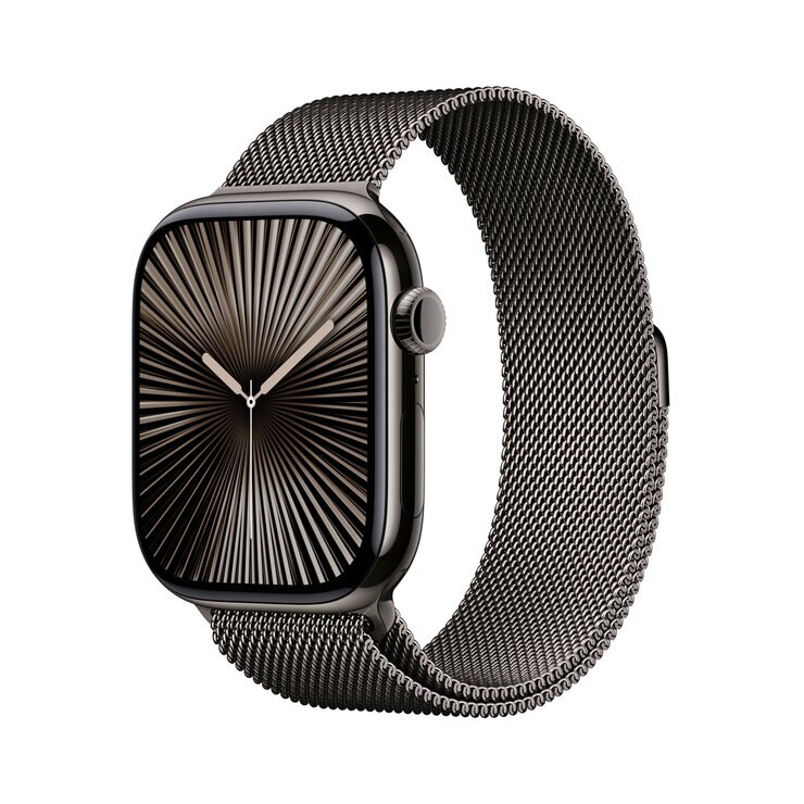 Apple Watch Series 10(GPS + Cellularモデル)- 46mmスレートチタニウムケース + ミラネーゼループ Apple Watch Series 10(GPS + Cellularモデル)- 46mmスレートチタニウムケース + ミラネーゼループ