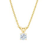 14K イエローゴールド 0.50カラット ソリティア ダイヤモンド ネックレス