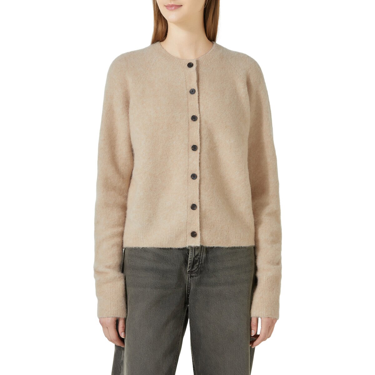 VINE レディース アルパカ ウール カーディガン ベージュ M