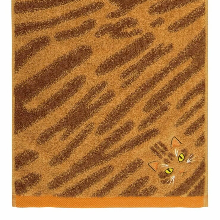 Uchinoko うちのニャンコ毛並ロングフェイスタオル 34cm x 100cm 3枚組 茶トラ/レッドタビー