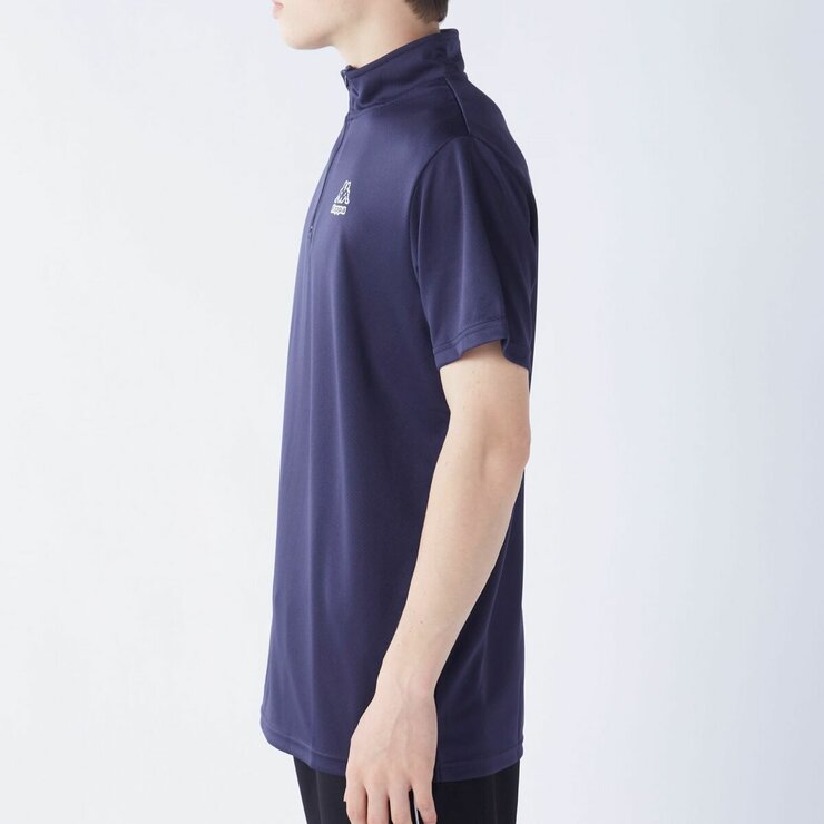カッパ メンズ ハーフジップ 半袖 Tシャツ / ネイビー / L