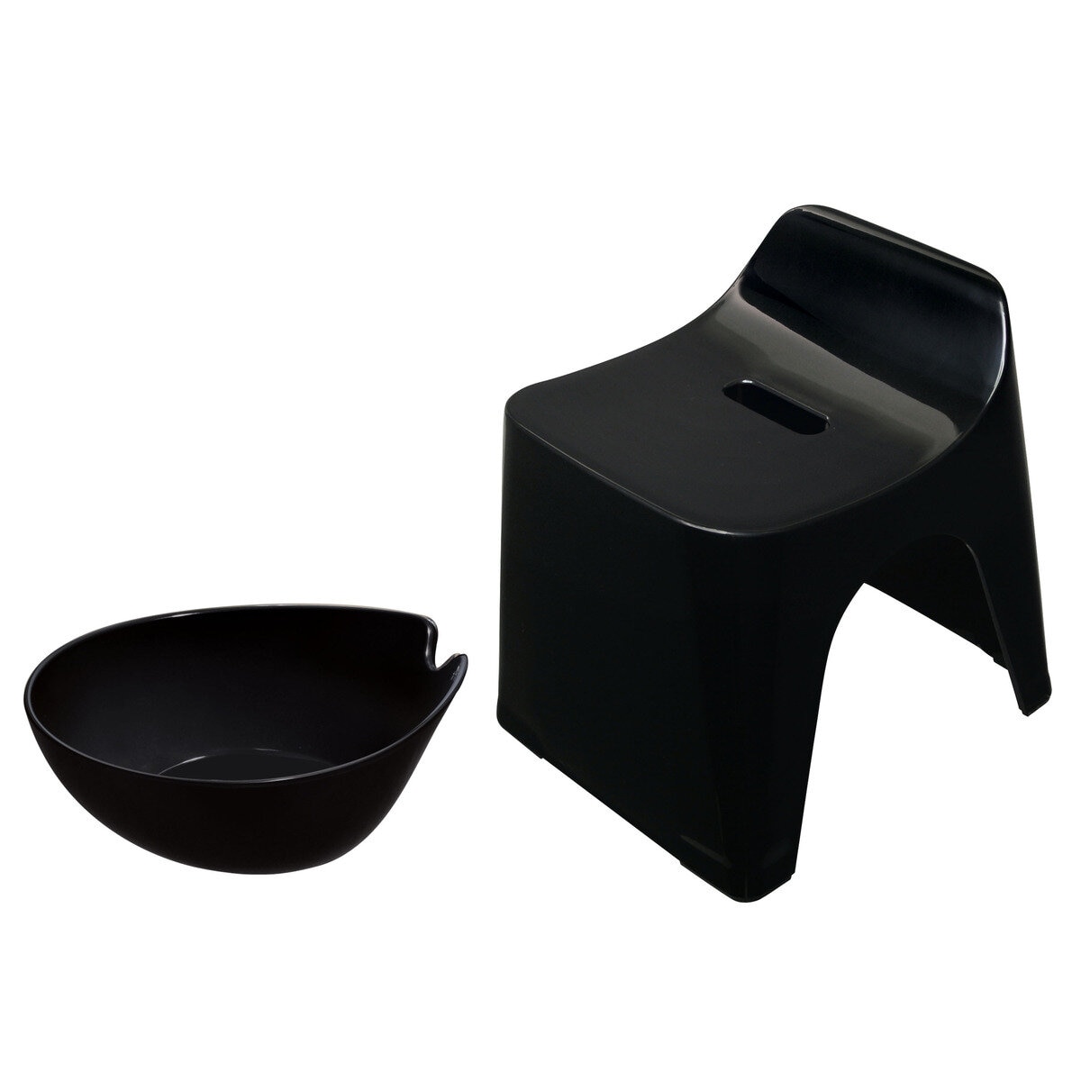 ヒューバス バススツール 高さ25cm & ウォッシュボウル セット