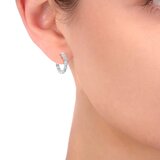 14Kホワイトゴールド 1.75カラット ダイヤモンド フープピアス