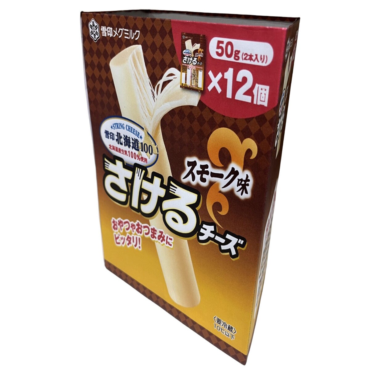 雪印 メグミルク さけるチーズ スモーク味 50g (2本入り) x 12