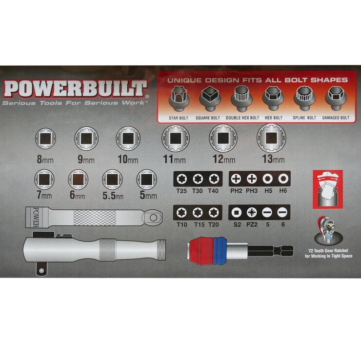 POWER BUILT スプラインソケットセット 28ピース PBKBT0943 POWER BUILT スプラインソケットセット 28ピース PBKBT0943