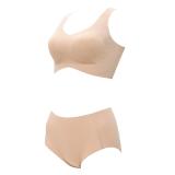 ウイング ハーフブラトップ＆ショーツセット 3枚入 ベージュ M