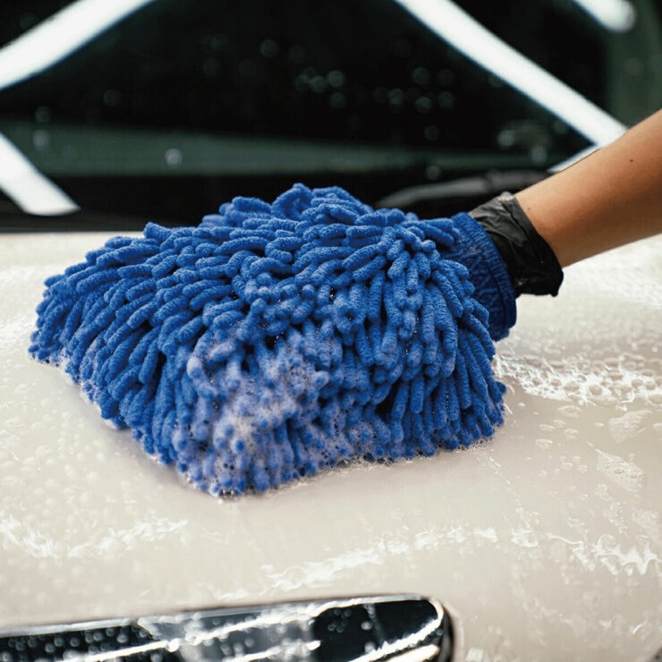 COAZ SELECTION ウォッシュミット 22cm x 16cm 柔らかく洗浄力抜群 ブルー&グレー