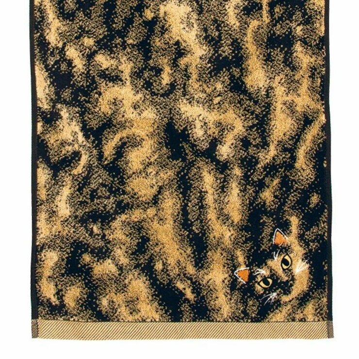 Uchinoko うちのニャンコ毛並ロングフェイスタオル 34cm x 100cm 3枚組 錆/トーティシェル