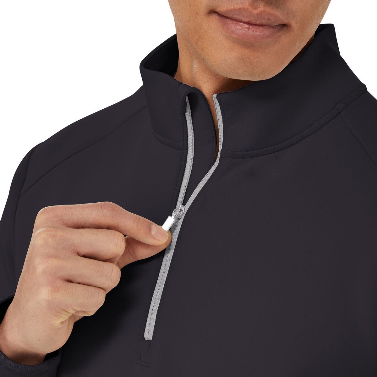 カークランドシグネチャー メンズ 1/2 ジップ トップ ブラック M