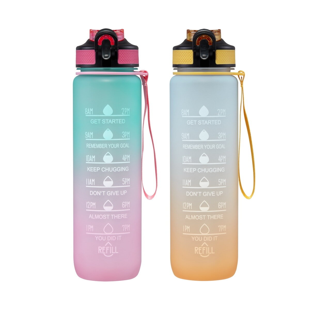 モチベーショナル ボトル メモリ付水筒 約887ml x 2 本