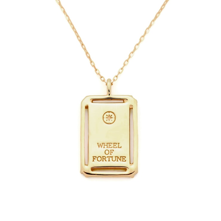 18K イエローゴールドタロットペンダント 「運命の輪」
