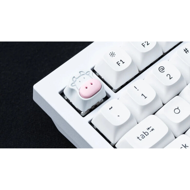 Keychron / かわいい牛 アルミ合金製 アーティザンキーキャップ / ホワイト