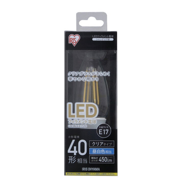 アイリスオーヤマ LEDフィラメント電球 E17 40型相当 アイリスオーヤマ LEDフィラメント電球 E17 40型相当