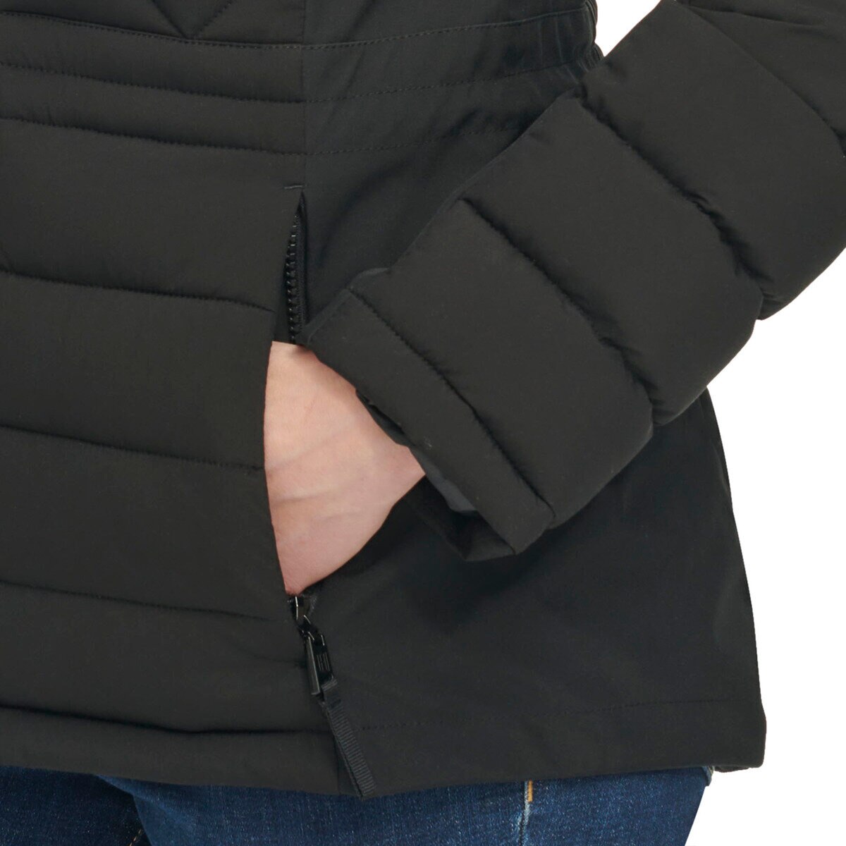 トミーヒルフィガー レディース キルトジャケット ブラック M