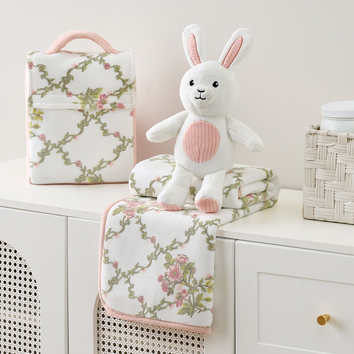 Honey Pod ベビーブランケット＆ぬいぐるみ ピンク