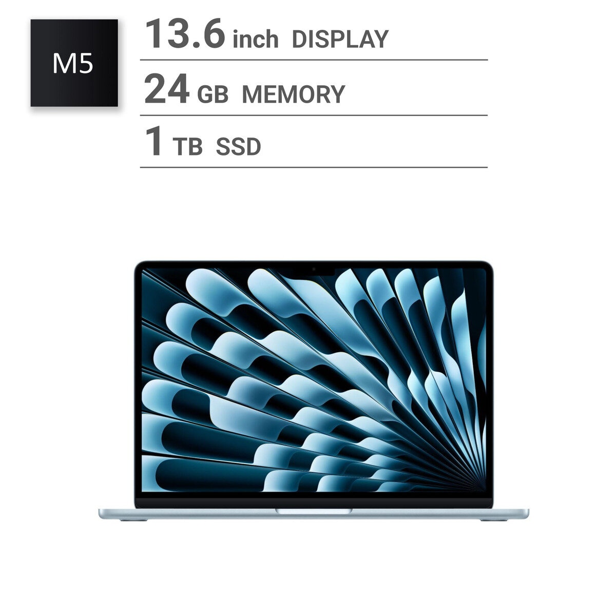 Apple/MacBook Air 13インチ/10コアCPU/ 10コアGPU/M5チップ /24GB/1TB SSD-スカイブルー