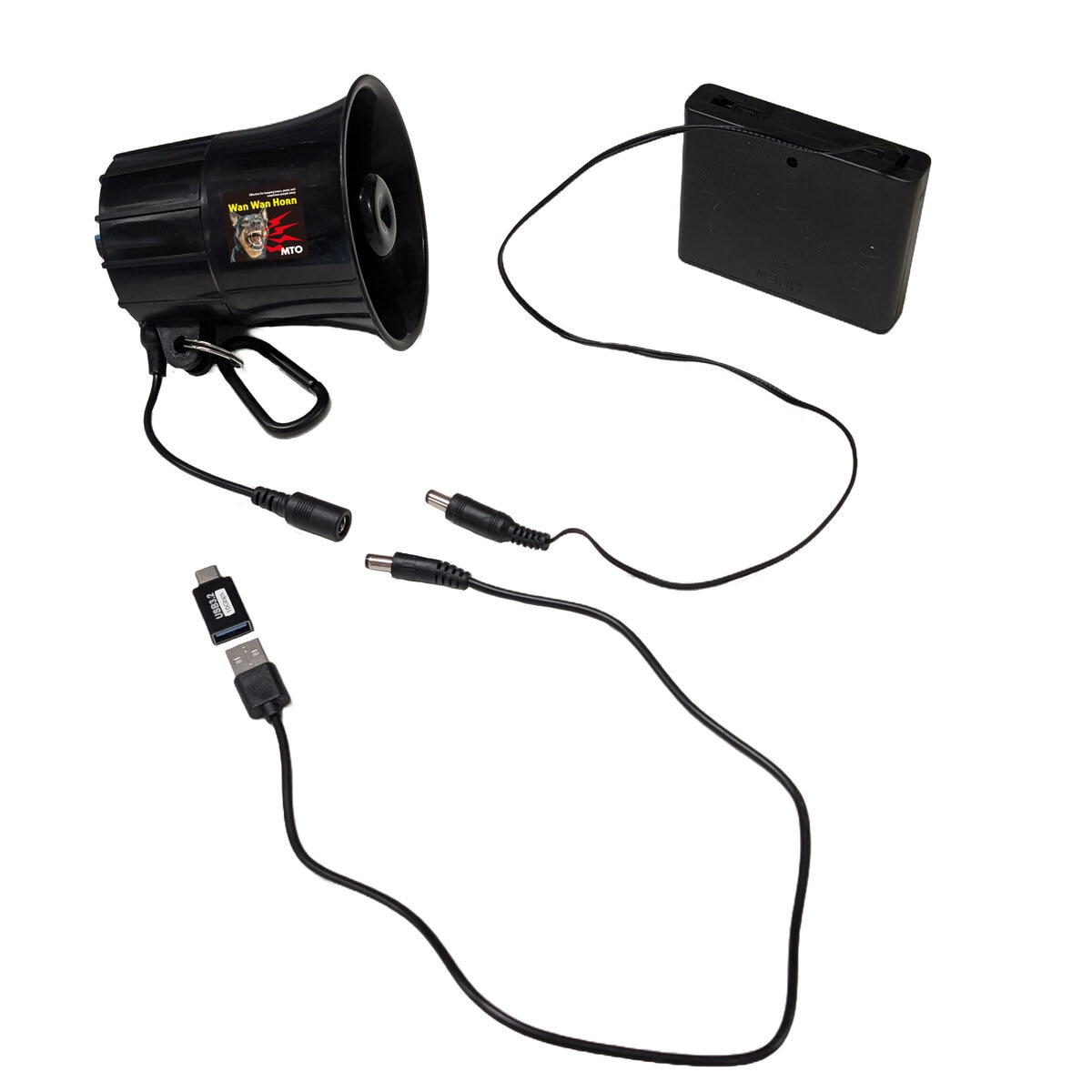 MTO 熊よけわんわんホーン / サイレン カラビナ+電池ケース付 MTO 熊よけわんわんホーン / サイレン カラビナ+電池ケース付