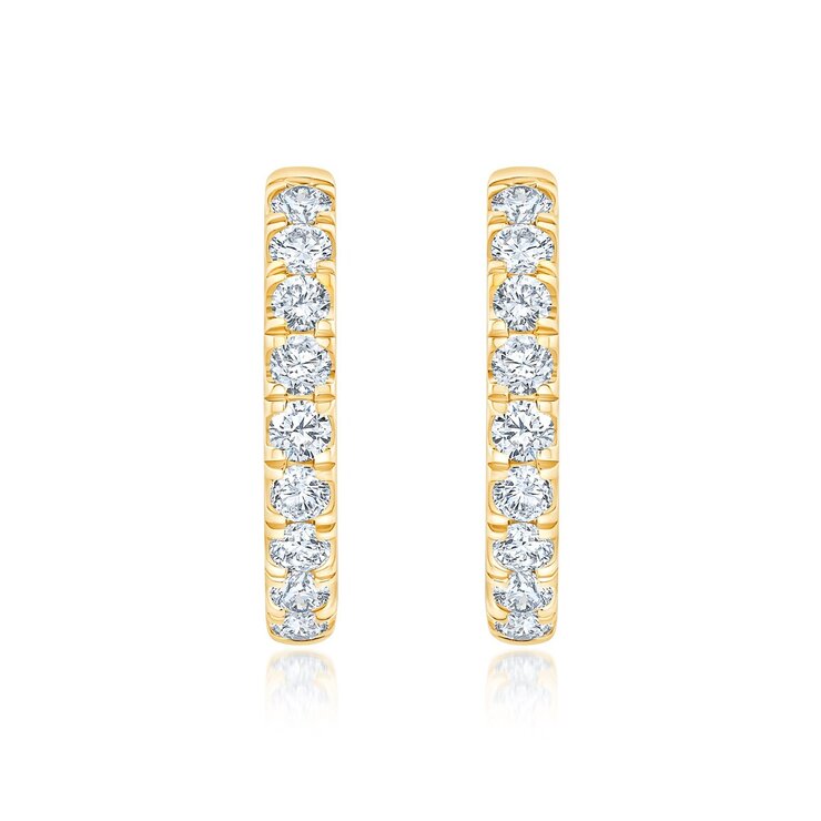 14K イエローゴールド 0.50カラット フープピアス