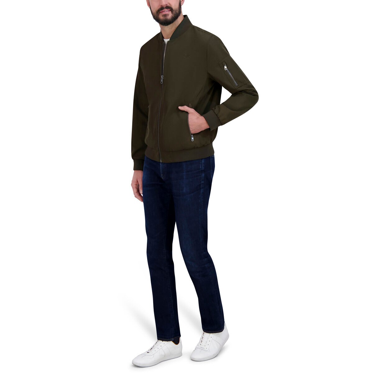 カルバンクライン メンズ フライトジャケット オリーブ M